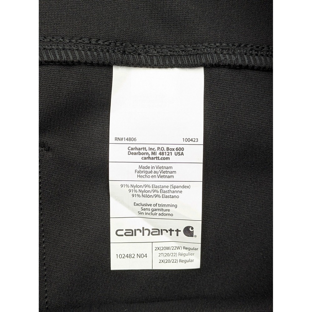 Carhartt Leggings Womens 2X Black High Rise Ankle Pockets Workwear Stretch - Picture 3 of 5